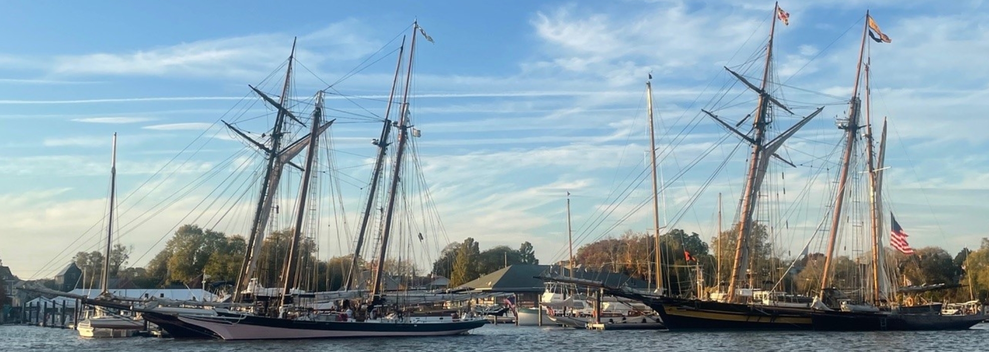 Ships sitting in harbor